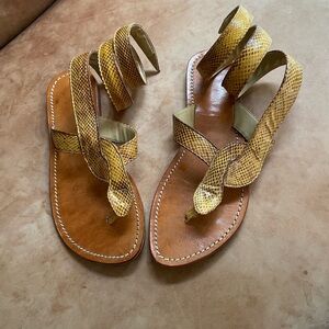 Vintage leather snake wrap sandal